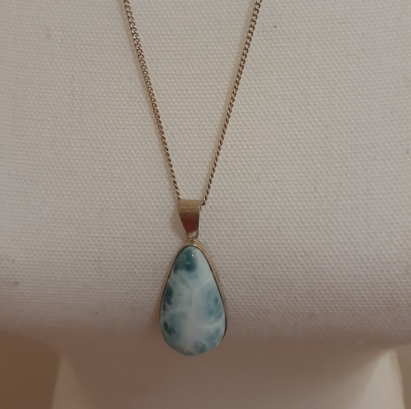 Larimar Jewelry - Rare Authentic Larimar Handmade Large Pendant